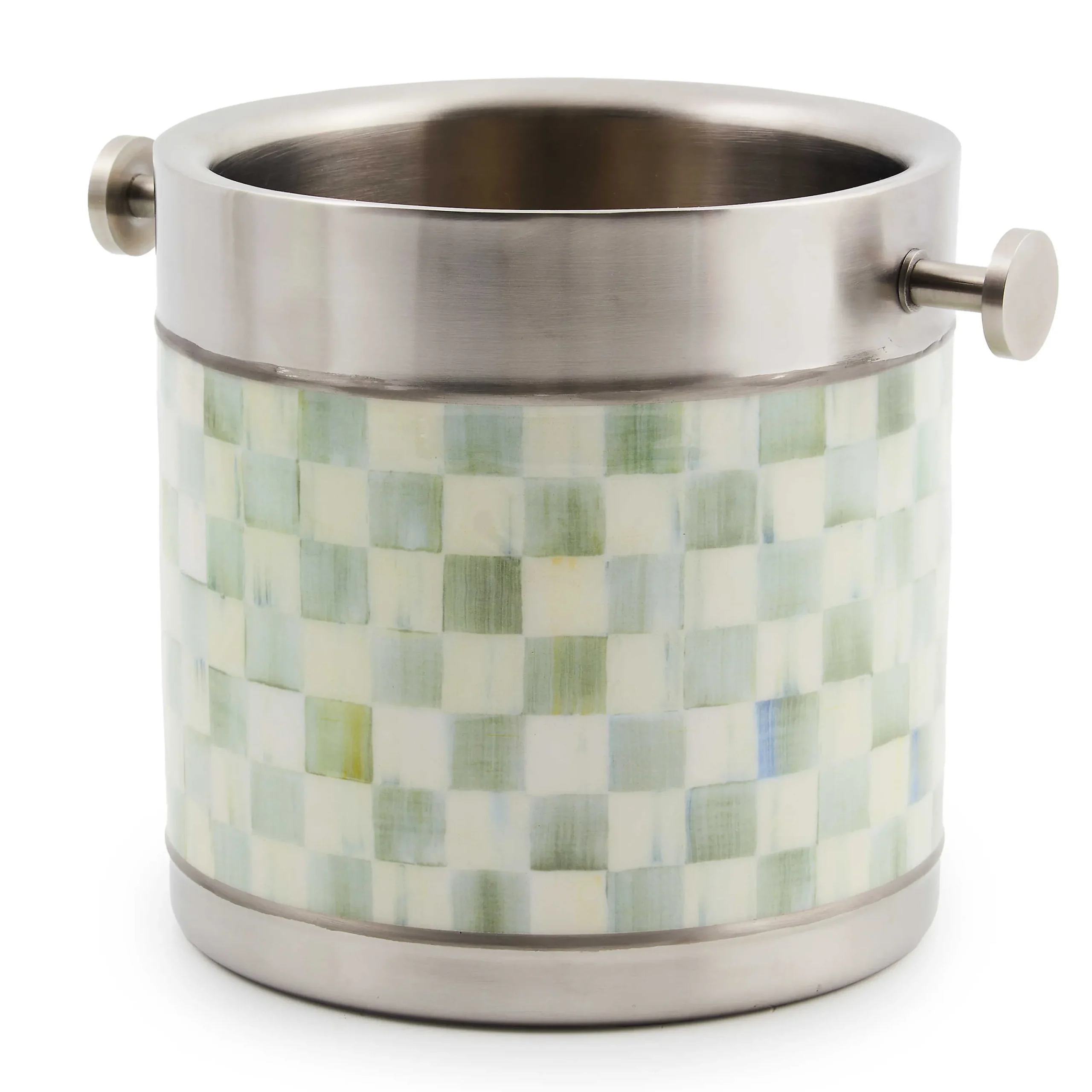 MacKenzie-Childs Sterling Check 3260 Ice Bucket| Fall Entertaining|Bar Entertaining