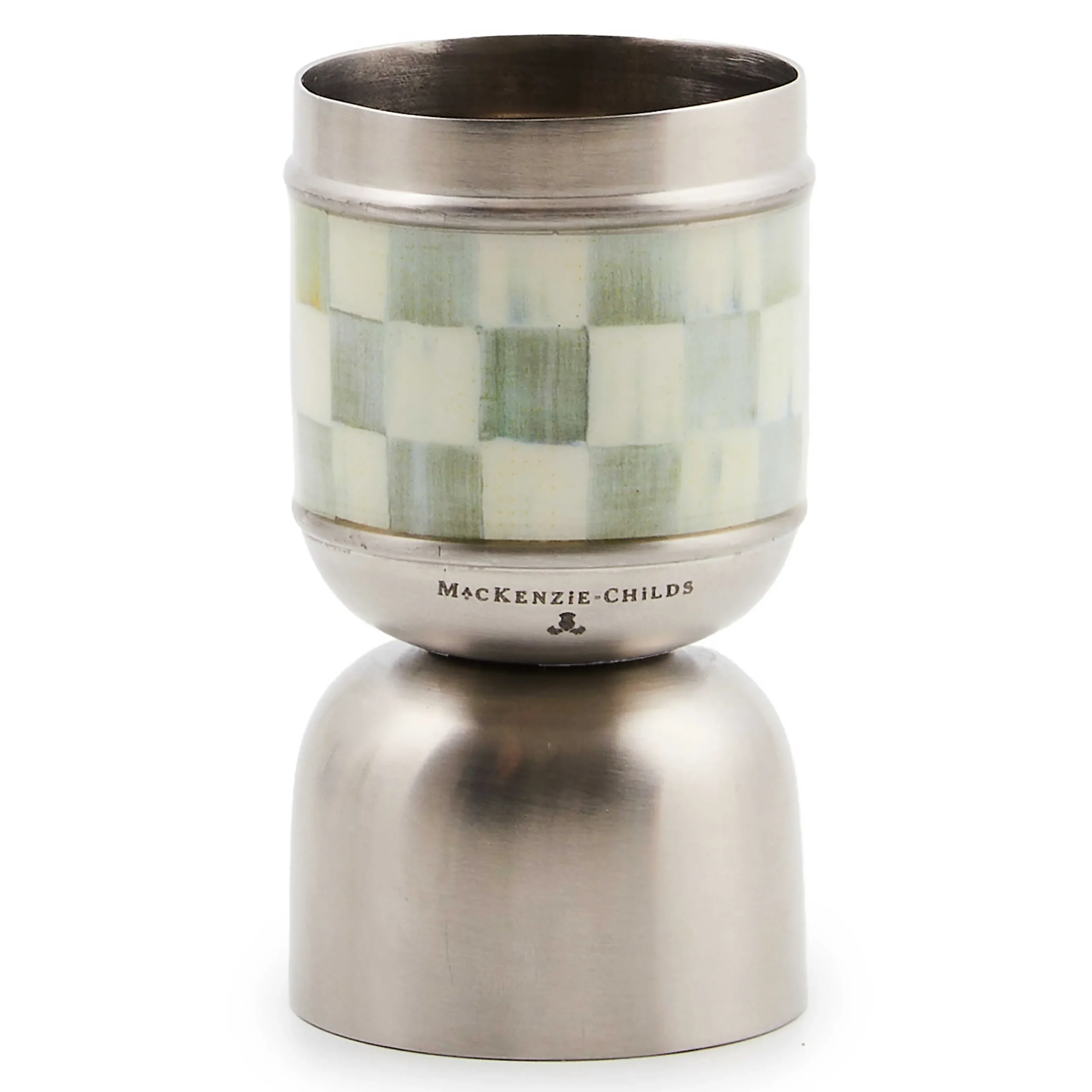 MacKenzie-Childs Sterling Check 3260 Jigger| Fall Entertaining|Bar Entertaining