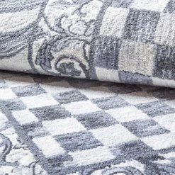 MacKenzie-Childs Sterling Check 6' Octagon Rug| Rugs