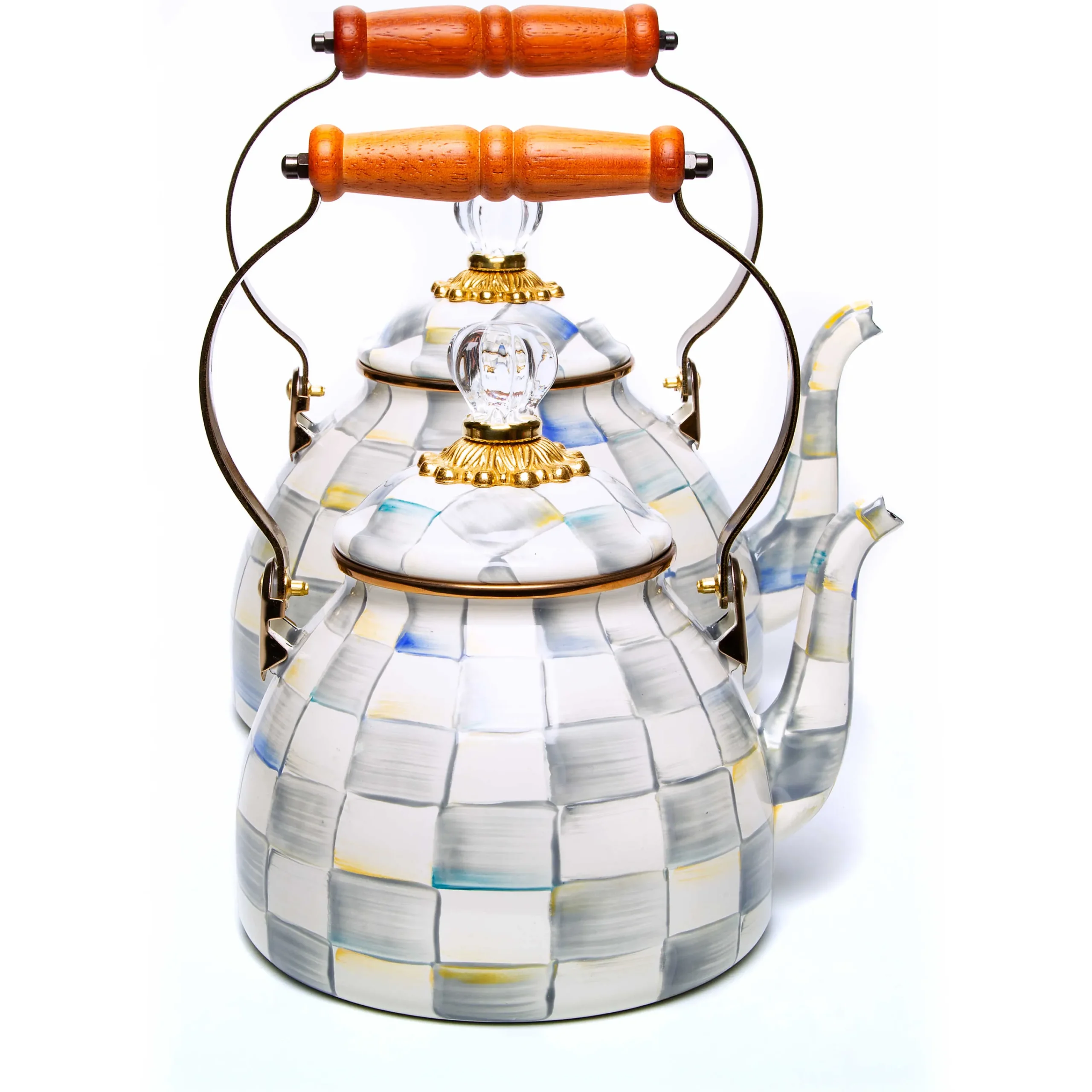 MacKenzie-Childs Sterling Check 3 Quart Tea Kettle| Fall Entertaining|Tea Kettles