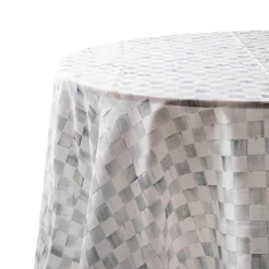 MacKenzie-Childs Sterling Check 90 Round Tablecloth| Kitchen & Table Linens