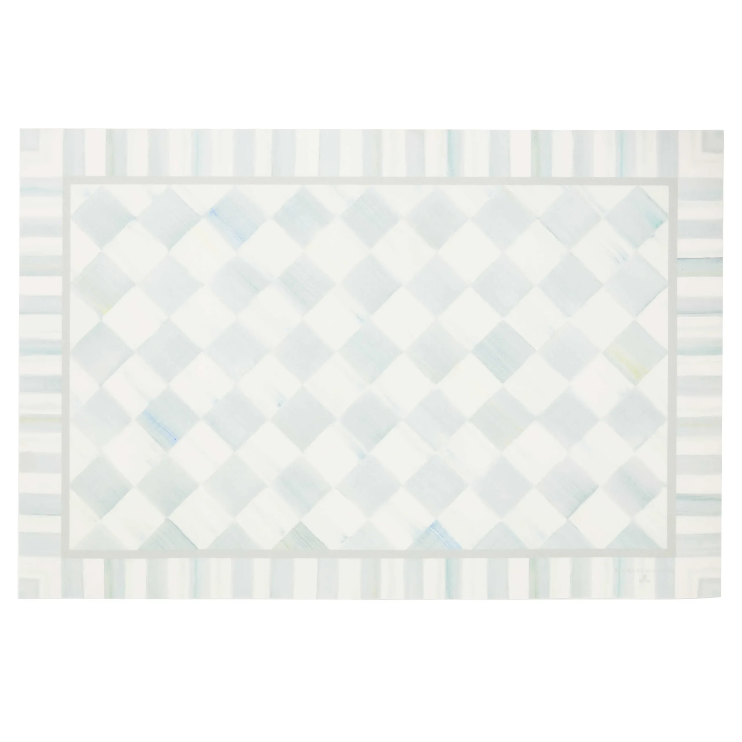 MacKenzie-Childs Sterling Check 2' x 3' Floor Mat| Rugs