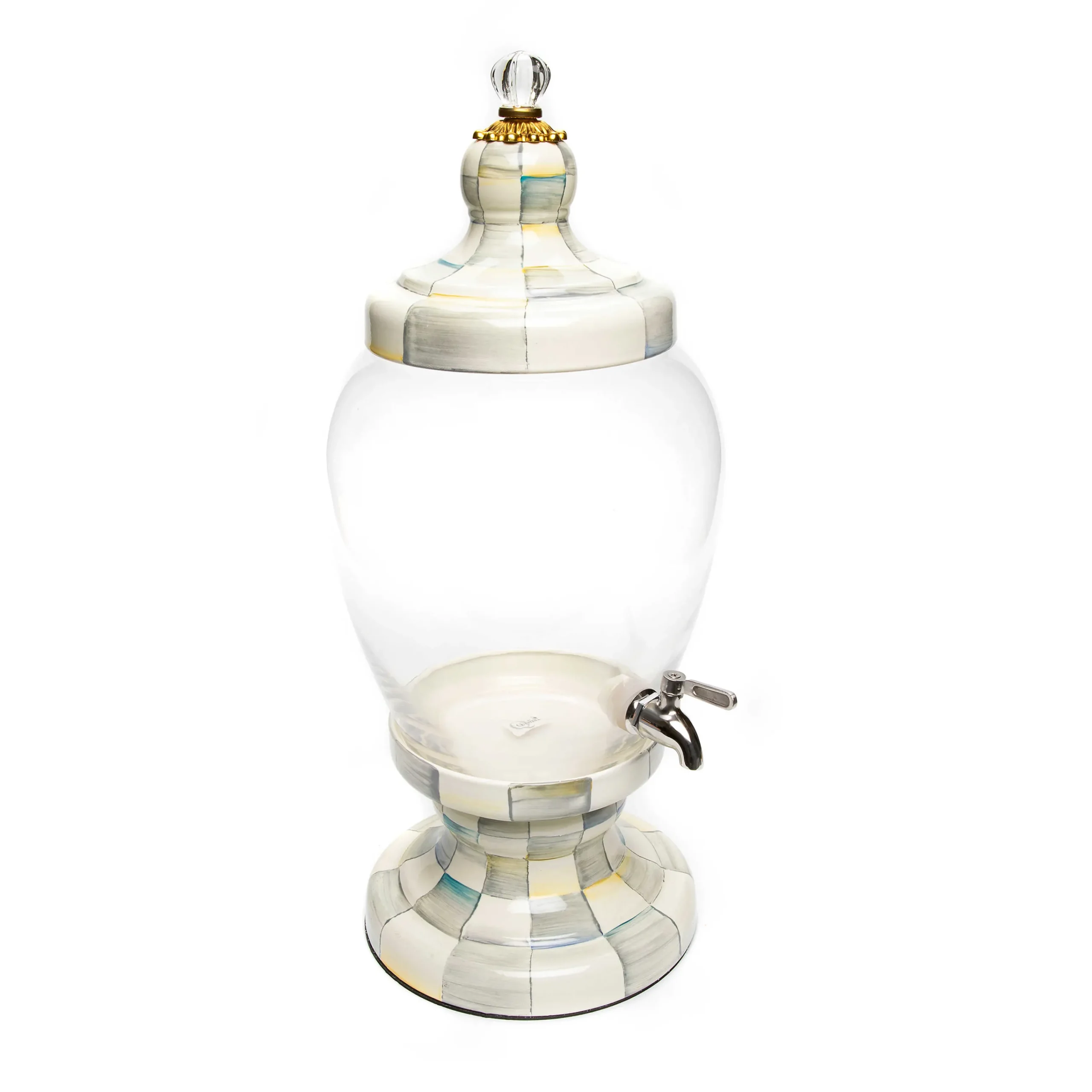 MacKenzie-Childs Sterling Check Beverage Hostess| Bar Entertaining|Serveware