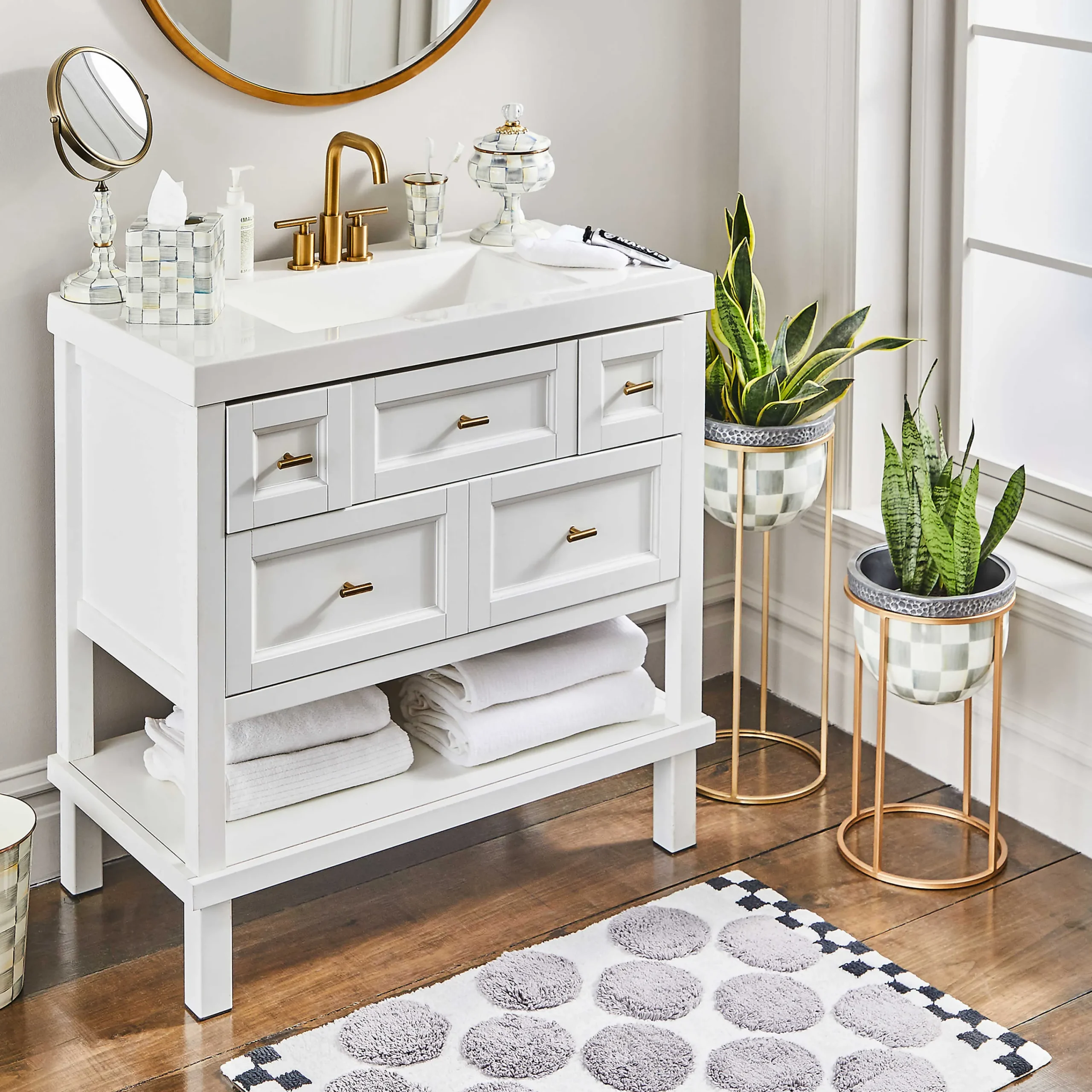 MacKenzie-Childs Sterling Check Boutique Tissue Box Cover| Bath & Bath Accessories|Room Accents