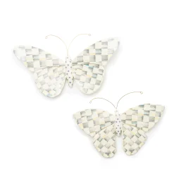 MacKenzie-Childs Sterling Check Butterfly Duo Wall Decor| Room Accents