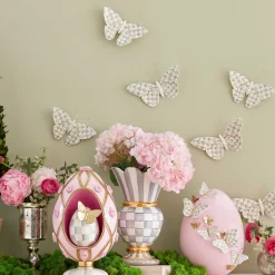 MacKenzie-Childs Sterling Check Butterfly Duo Wall Decor| Room Accents
