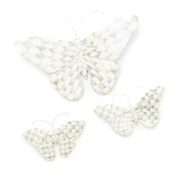 MacKenzie-Childs Sterling Check Butterfly Duo Wall Decor| Room Accents