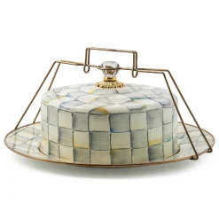 MacKenzie-Childs Sterling Check Cake Carrier| Kitchen Storage & Organization|Serveware