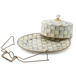 MacKenzie-Childs Sterling Check Cake Carrier| Kitchen Storage & Organization|Serveware