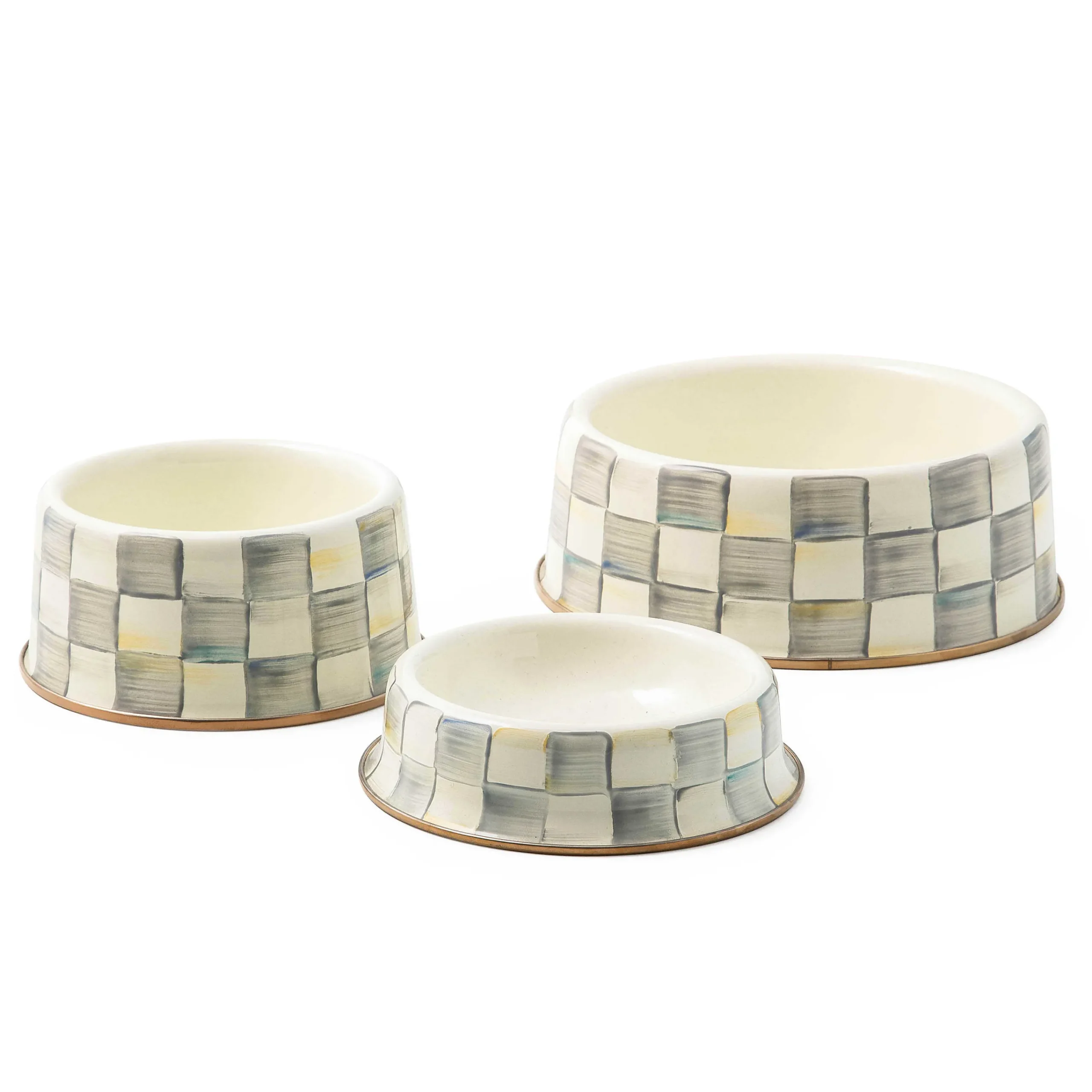 MacKenzie-Childs Sterling Check Cat Dish| Accessories