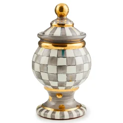 MacKenzie-Childs Sterling Check Ceramic Globe Canister| Kitchen Storage & Organization