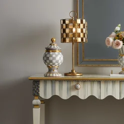 MacKenzie-Childs Sterling Check Ceramic Globe Canister| Kitchen Storage & Organization