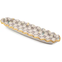 MacKenzie-Childs Sterling Check Ceramic Hors d'Oeuvre Tray| Fall Entertaining|Serveware