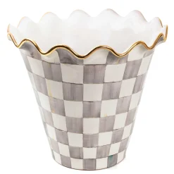 MacKenzie-Childs Sterling Check Ceramic Jumbo Garden Pot| Spring|The Fall Shop