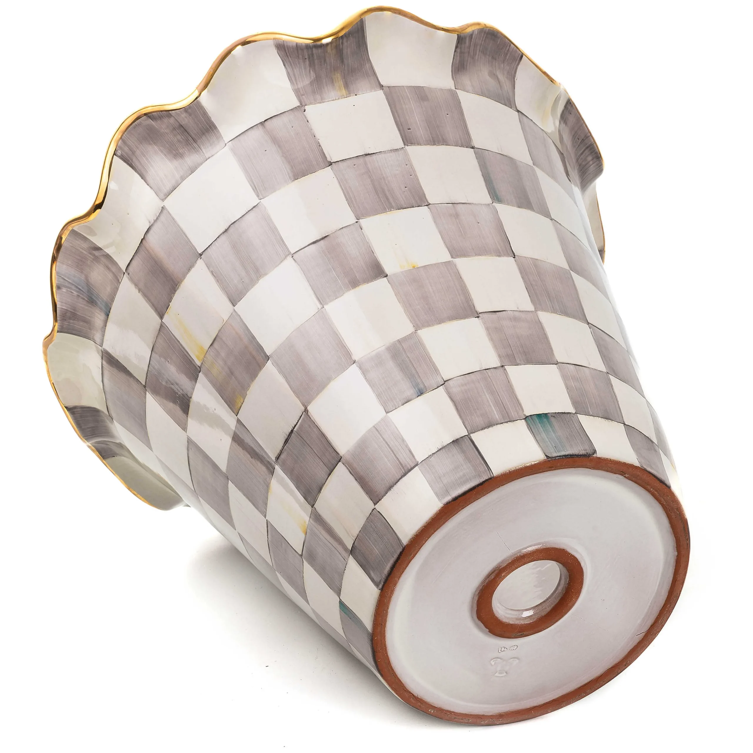 MacKenzie-Childs Sterling Check Ceramic Jumbo Garden Pot| Spring|The Fall Shop