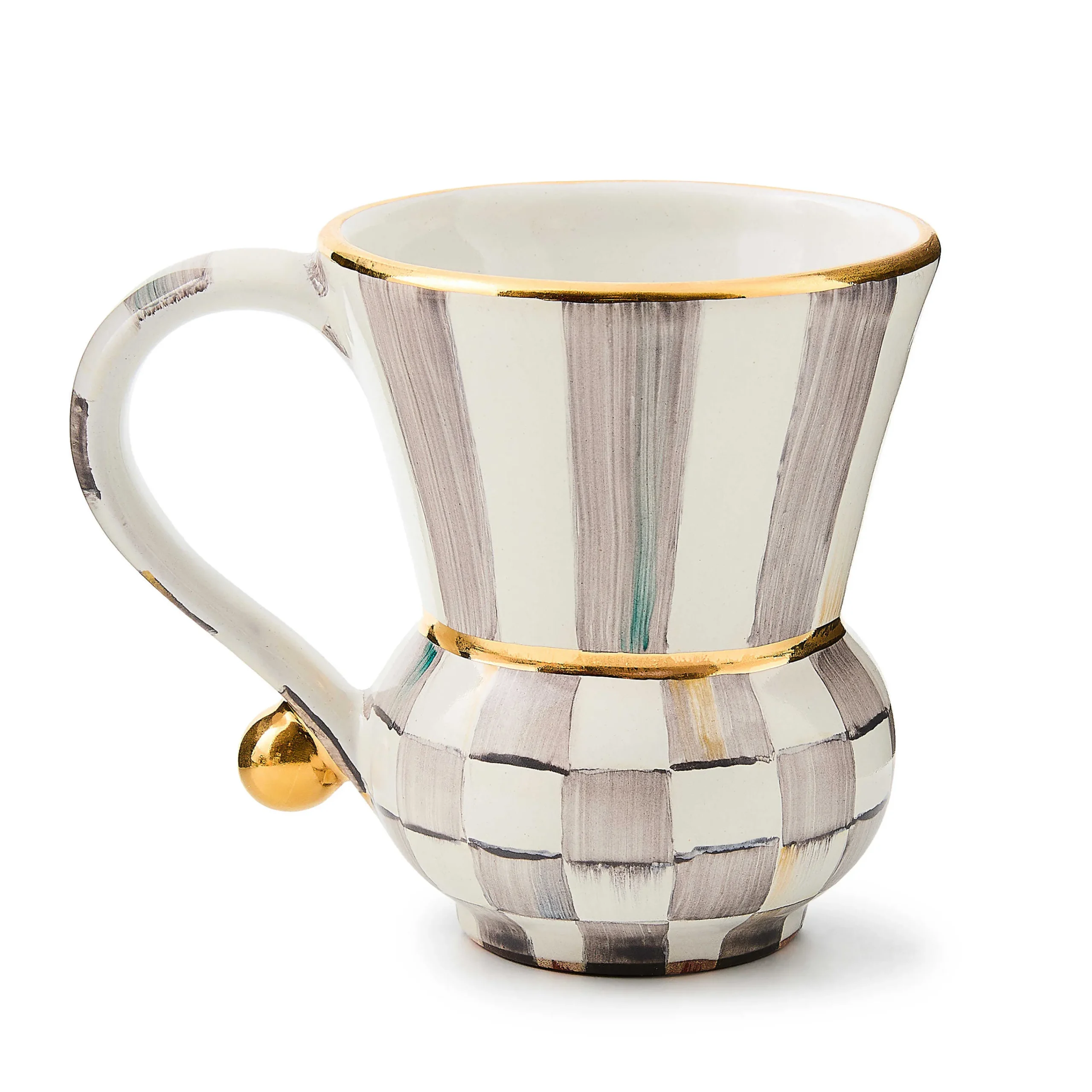 MacKenzie-Childs Sterling Check Ceramic Mug| The Coffee Shop|Drinkware