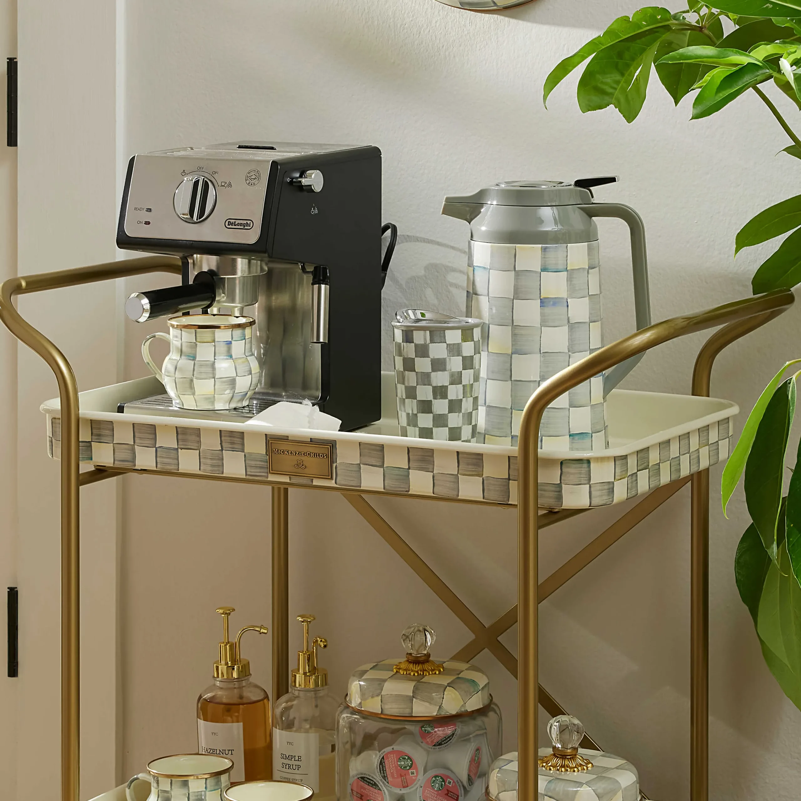 MacKenzie-Childs Sterling Check Ceramic Travel Cup| Accessories|The Coffee Shop