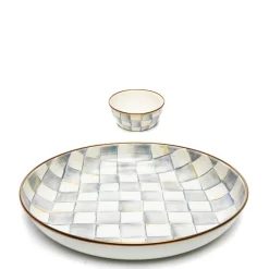 MacKenzie-Childs Sterling Check Chip  Dip Set| Kitchen & Dining Sets|Serveware