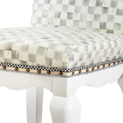 MacKenzie-Childs Sterling Check Counter Stool with Back| Dining Room & Kitchen