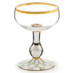 MacKenzie-Childs Sterling Check Coupe Glass| Fall Entertaining|Drinkware