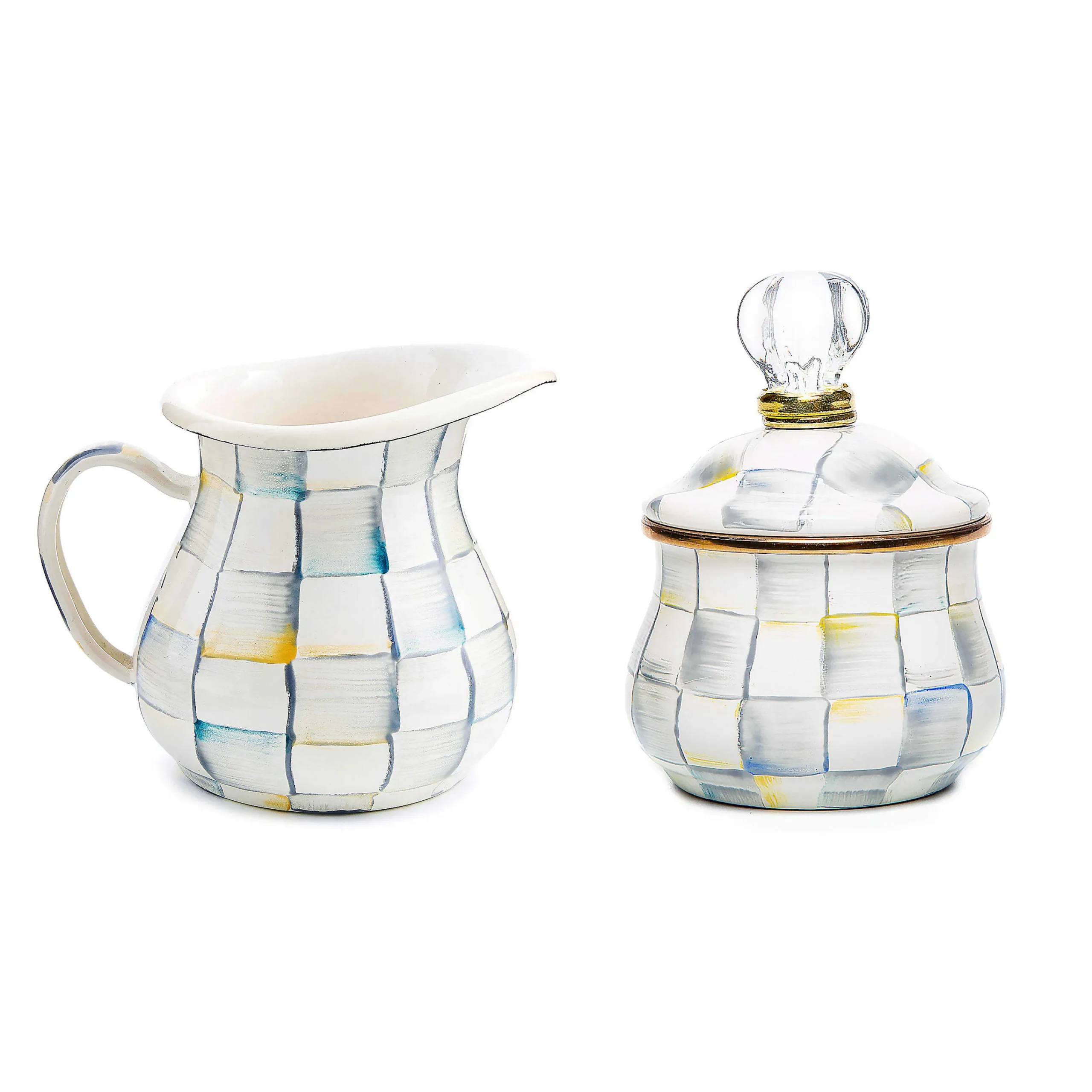 MacKenzie-Childs Sterling Check Creamer Sugar Bowl Set| Kitchen & Dining Sets|The Coffee Shop