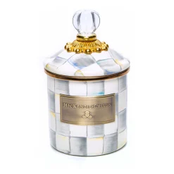 MacKenzie-Childs Sterling Check Demi Canister| Room Accents|Kitchen Storage & Organization