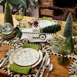 MacKenzie-Childs Sterling Check Dinner Plate| Dinnerware & Flatware