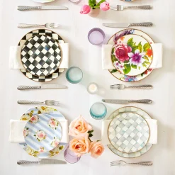 MacKenzie-Childs Sterling Check Dinner Plate| Dinnerware & Flatware