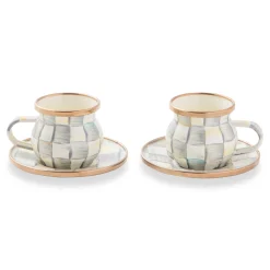 MacKenzie-Childs Sterling Check Espresso Cup  Saucer Set| The Coffee Shop|Drinkware
