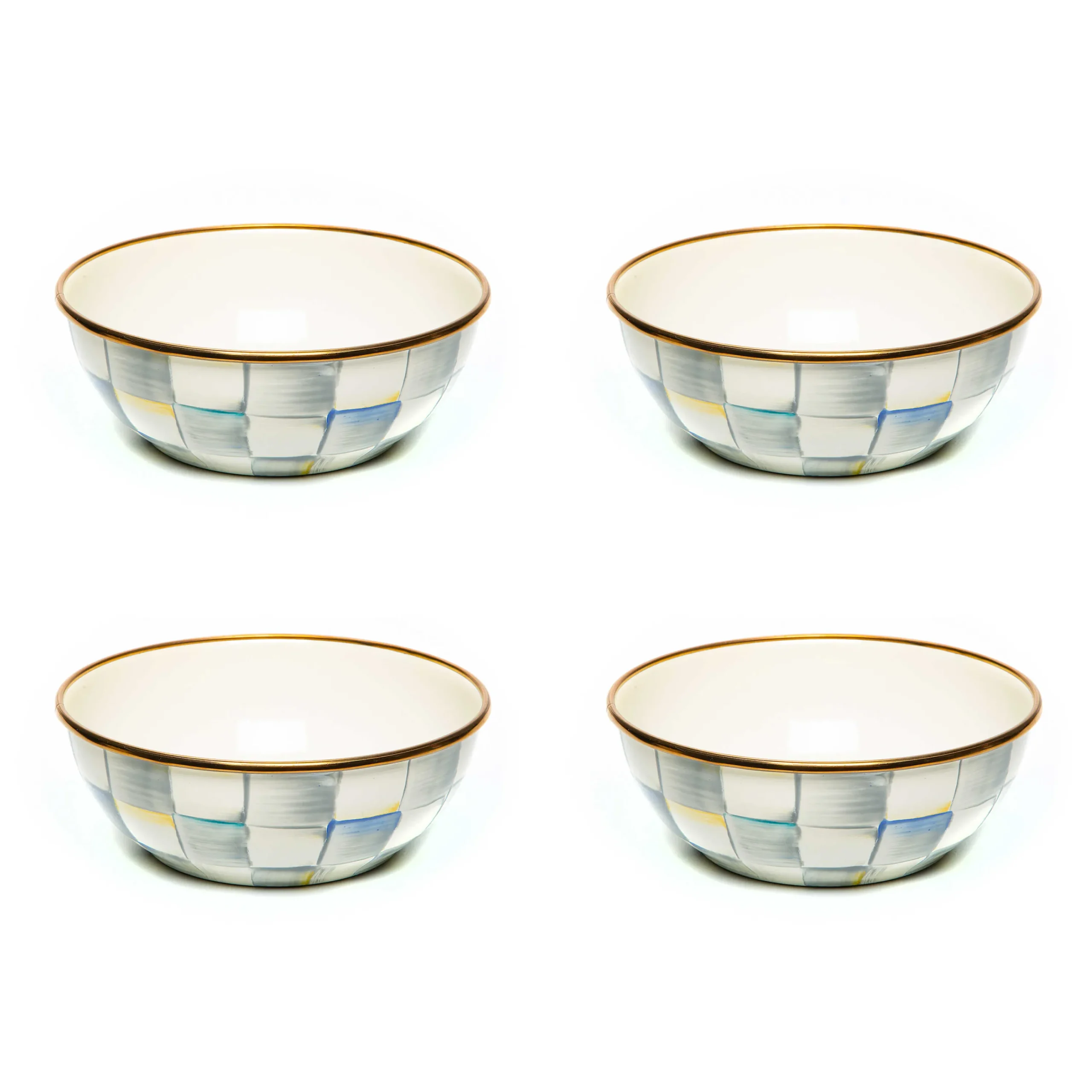 MacKenzie-Childs Sterling Check Everyday Bowls, Set of 4| Kitchen & Dining Sets|Fall Entertaining