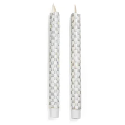 MacKenzie-Childs Sterling Check Flicker Dinner Candles, Set of 2| Holiday|Candles & Fragrances