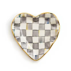 MacKenzie-Childs Sterling Check Fluted Heart Plate| Fall Entertaining|Bar Entertaining