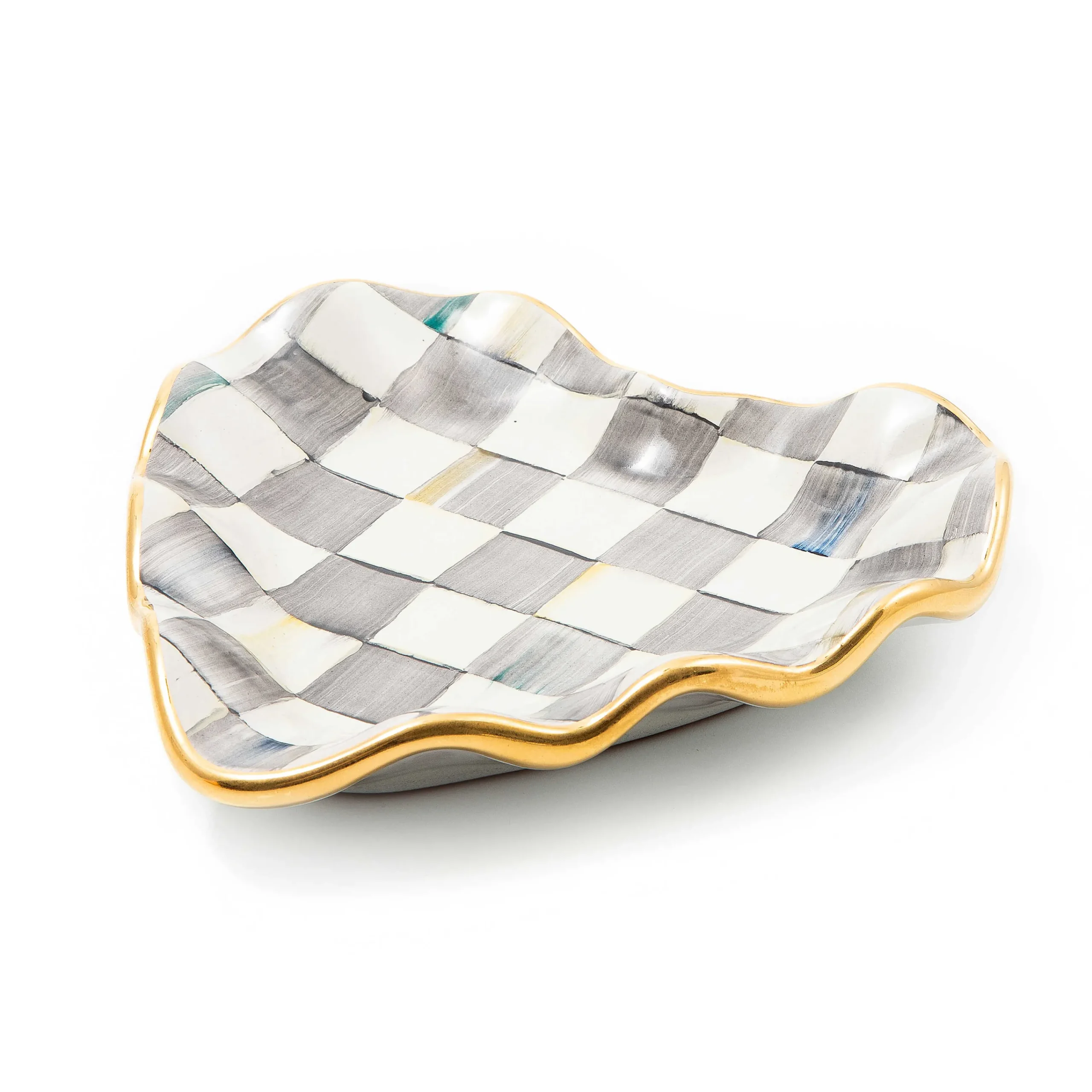 MacKenzie-Childs Sterling Check Fluted Heart Plate| Fall Entertaining|Bar Entertaining