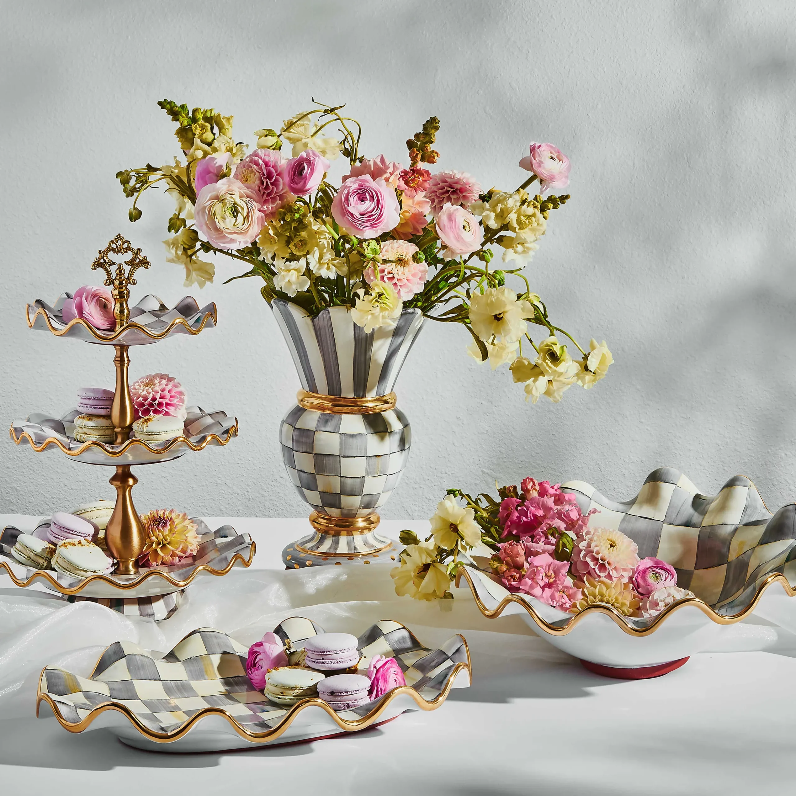 MacKenzie-Childs Sterling Check Great Vase| Room Accents
