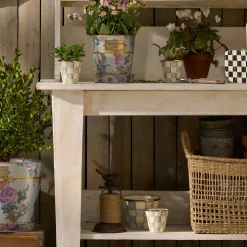 MacKenzie-Childs Sterling Check Herb Pots, Set of 3| Spring|The Fall Shop