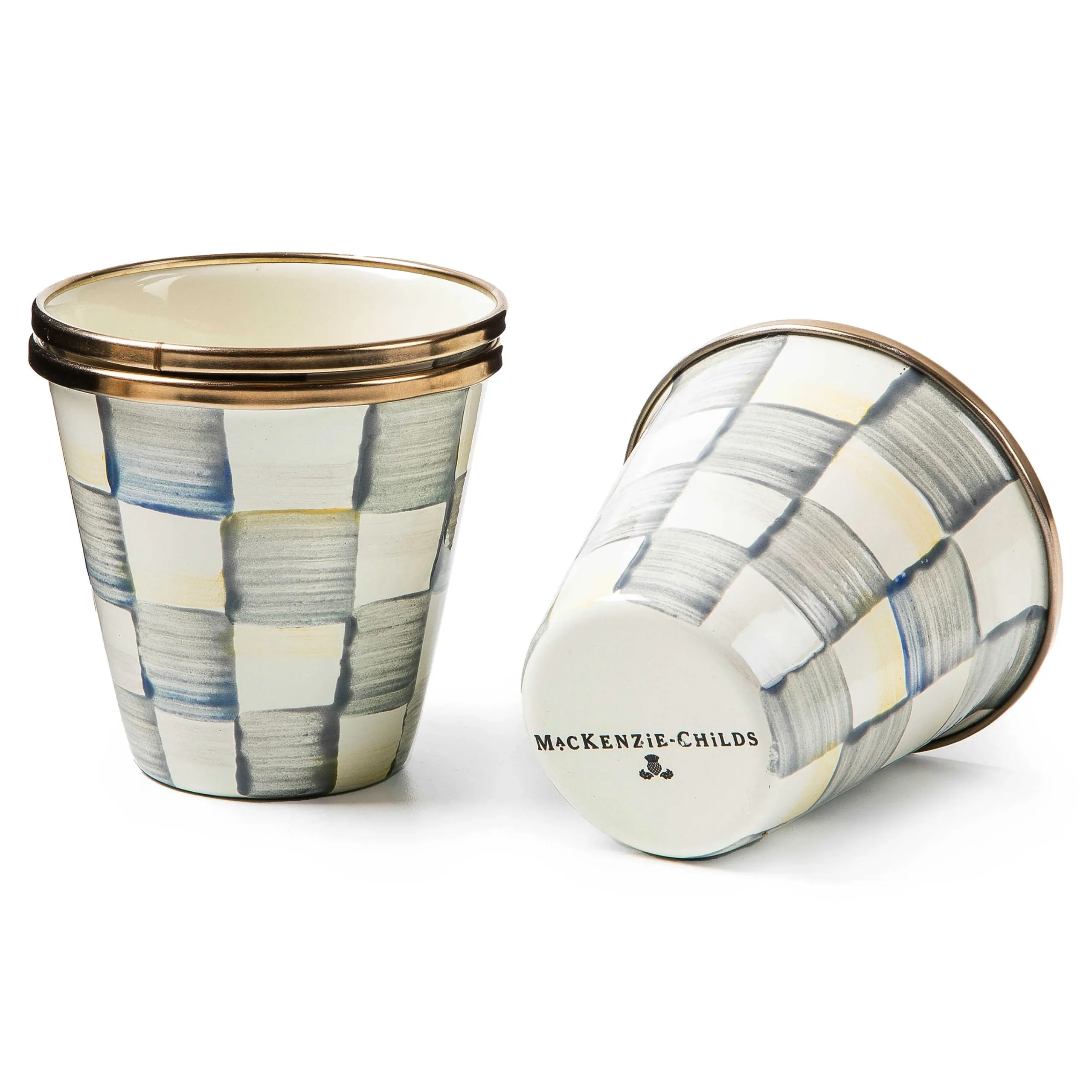 MacKenzie-Childs Sterling Check Herb Pots, Set of 3| Spring|The Fall Shop