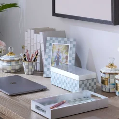 MacKenzie-Childs Sterling Check Lacquer 4 x 6 Frame| Room Accents