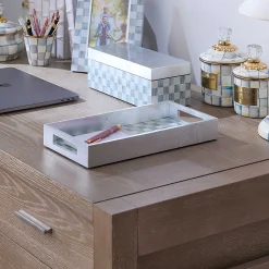 MacKenzie-Childs Sterling Check Lacquer Vanity Tray| Room Accents