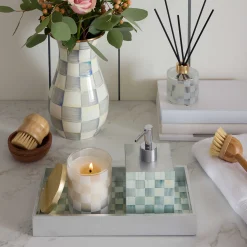 MacKenzie-Childs Sterling Check Lacquer Vanity Tray| Room Accents