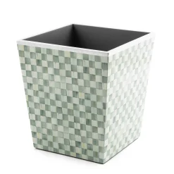 MacKenzie-Childs Sterling Check Lacquer Waste Bin| Bath & Bath Accessories