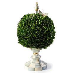 MacKenzie-Childs Sterling Check Large Boxwood Centerpiece| Spring|Greenery & Florals