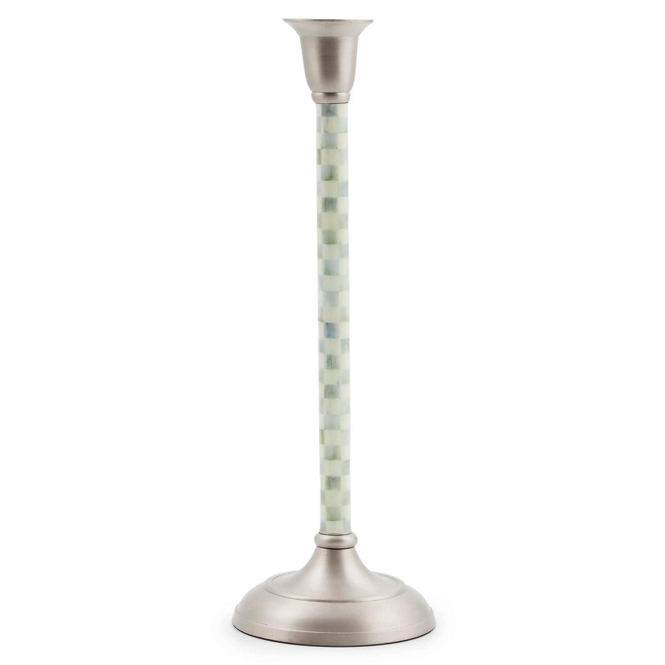 MacKenzie-Childs Sterling Check Large Candlestick| Candles & Fragrances|Table Accessories