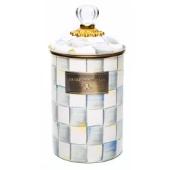 MacKenzie-Childs Sterling Check Large Canister| Room Accents|Kitchen Storage & Organization