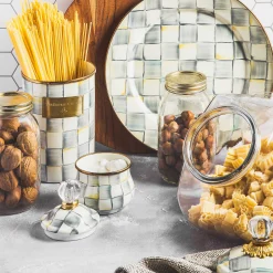 MacKenzie-Childs Sterling Check Large Canister| Room Accents|Kitchen Storage & Organization