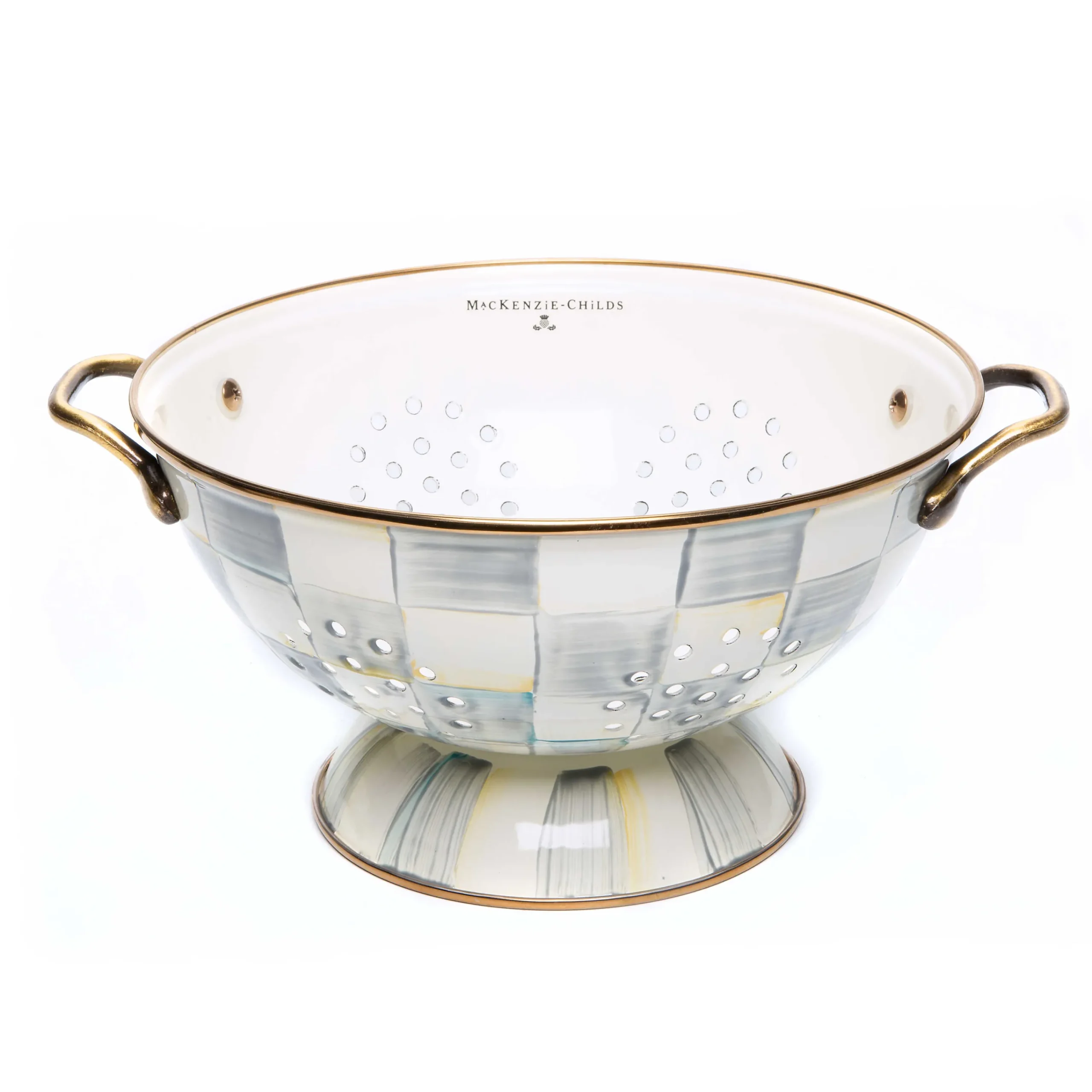 MacKenzie-Childs Sterling Check Large Colander| Kitchen Utensils & Tools