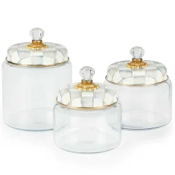 MacKenzie-Childs Sterling Check Large Kitchen Canister| Kitchen Storage & Organization