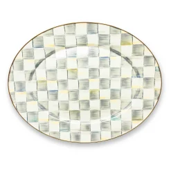 MacKenzie-Childs Sterling Check Large Oval Platter| Bar Entertaining|Serveware