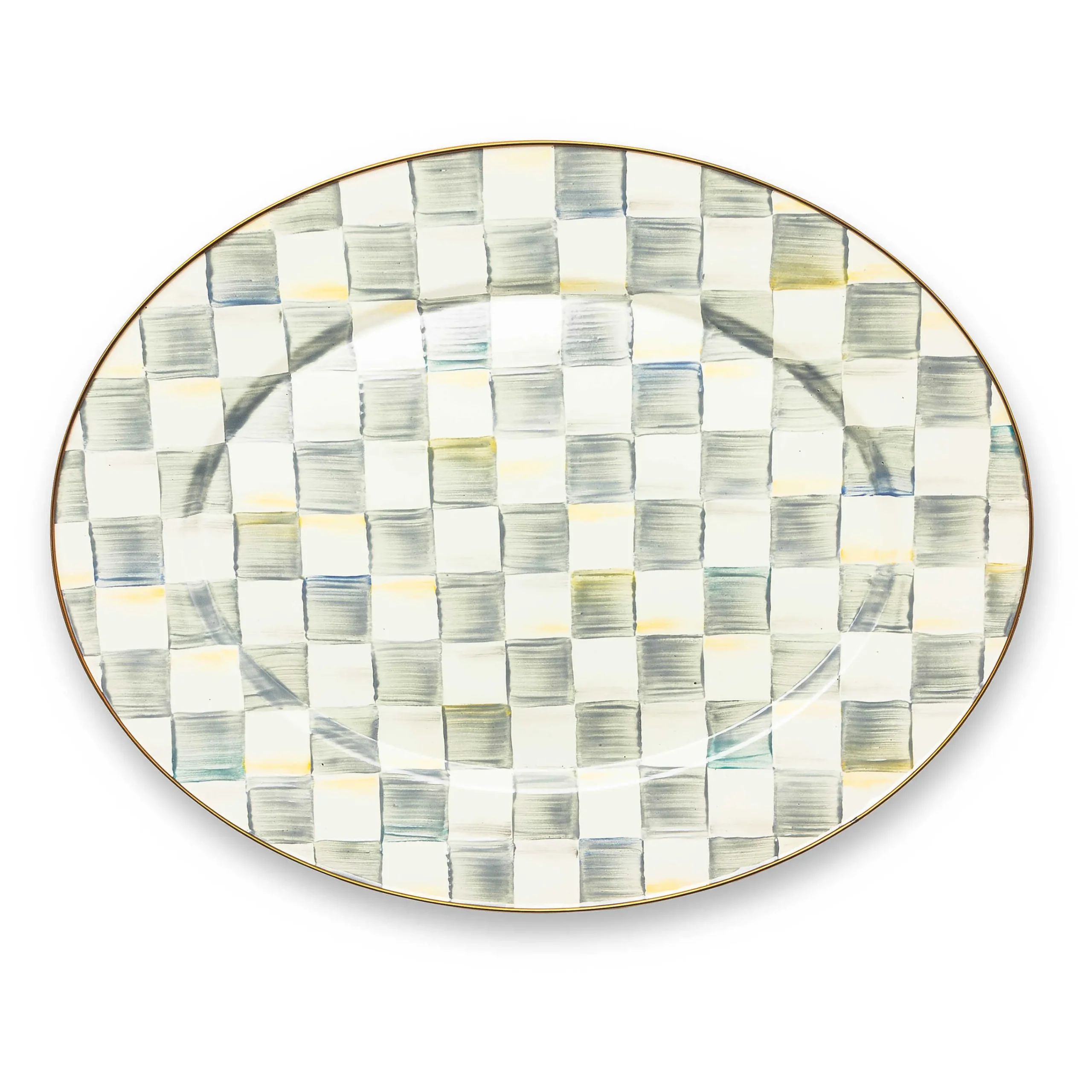 MacKenzie-Childs Sterling Check Large Oval Platter| Bar Entertaining|Serveware