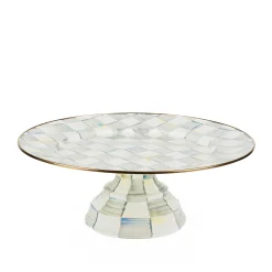 MacKenzie-Childs Sterling Check Large Pedestal Platter| Fall Entertaining|Serveware