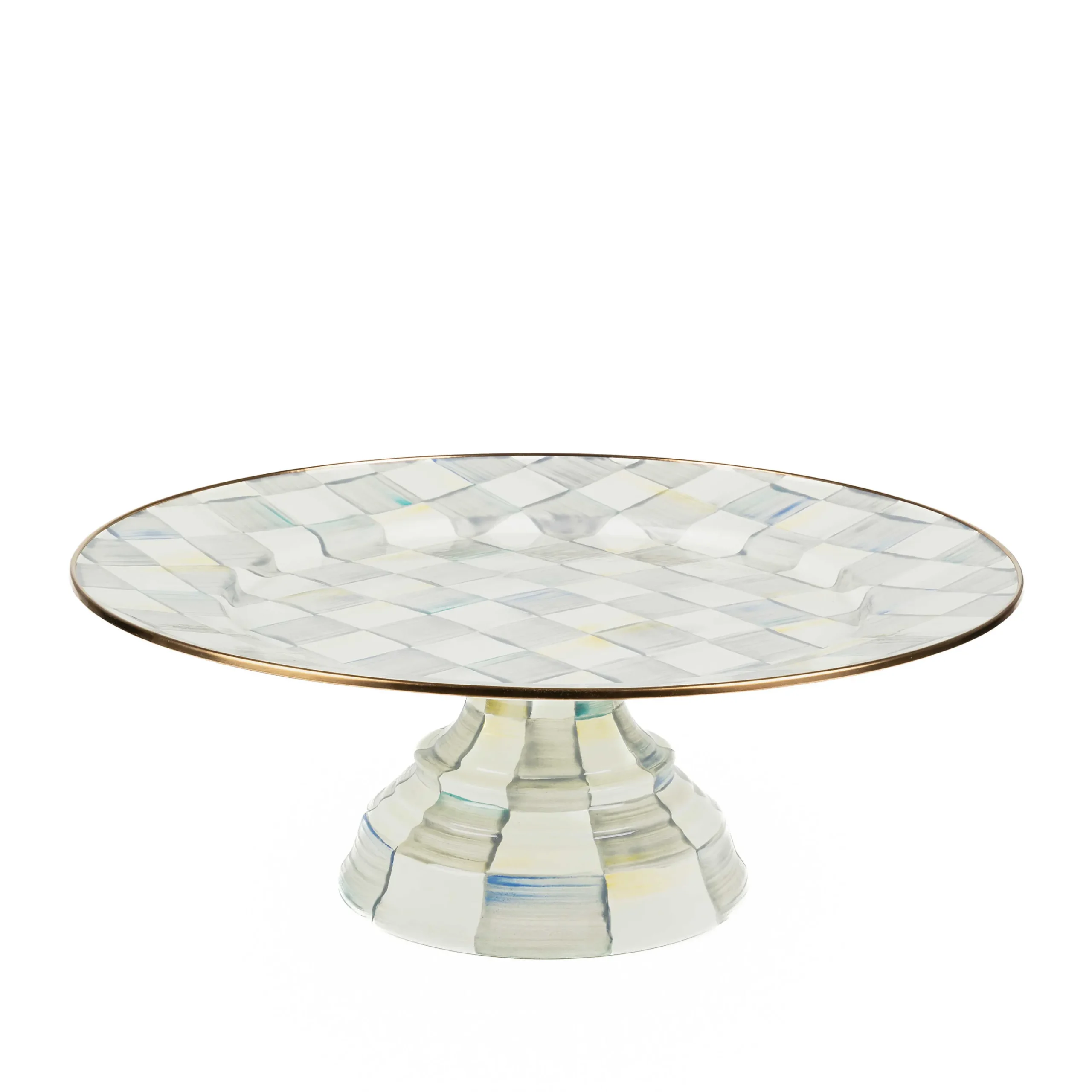 MacKenzie-Childs Sterling Check Large Pedestal Platter| Fall Entertaining|Serveware